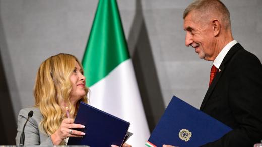 Premiérka Giorgia Meloniová a premiér Andrej Babiš