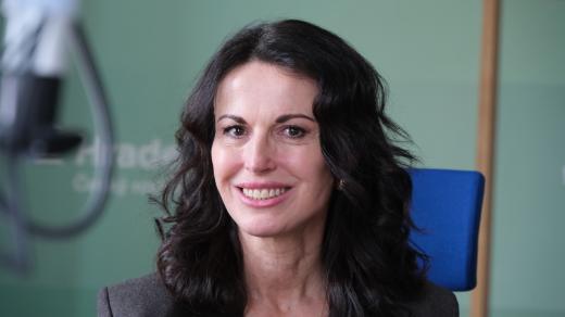 Klaudia Zusková ve studiu Českého rozhlasu Hradec Králové