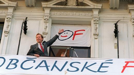 Neformální lídr Občanského fóra Václav Havel 