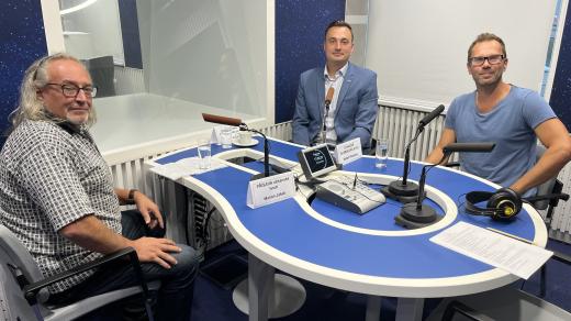 Zleva Marian Jašek (PŘÍSAHA občanské hnutí), Jan Vašíř (ODS) a Robert Pokorný (LEVICOVÉ OLOMOUCKO (LOL))