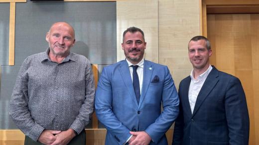 Komunální volby 2026 ve Zlíně: Radek Košatka (PRO LEPŠÍ ZLÍN), Martin Matela (Společná kandidátka politických stran Motoristé sobě a Svobodní), Jiří Korec (ANO 2011)