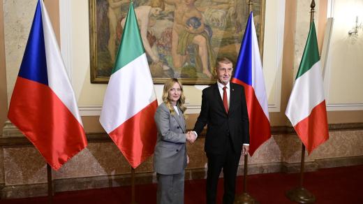 Předseda vlády Andrej Babiš (ANO) a italská premiérka Giorgia Meloniová