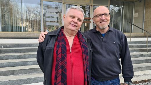 Martin Otava, ředitel Divadla J.K.Tyla a výtvarník Michael Rittstein