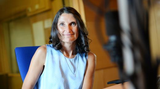 Margit Slimáková ve studiu Českého rozhlasu Pardubice