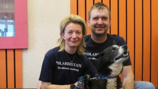 Zdenka Dušková a Václav Zetek spolu s Andy ve studiu Českého rozhlasu Hradec Králové