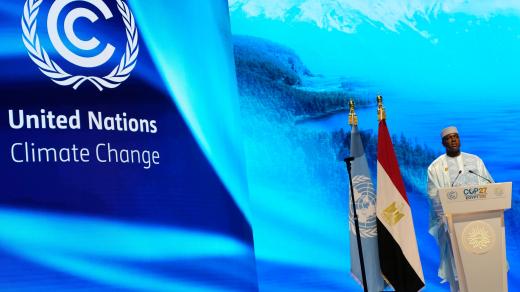 Jeden z řečníků na klimatické konferenci Spojených národů v egyptském Šarm el-Šajchu