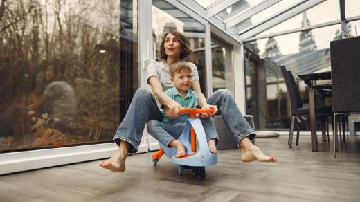 matka, maminka, syn, dítě, hra