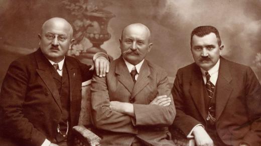 Bratři Kopistové, zleva Vítězslav, Jan a Jaroslav