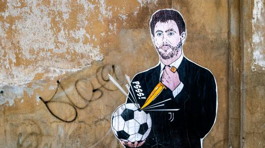 Mural v Římě proti zformování Superligy