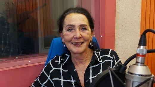 Jaroslava Pavlíčková ve studiu Českého rozhlasu Hradec Králové