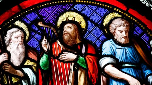 Abrahám, David a Josef v kostele Sainte-Clotilde ve Francii