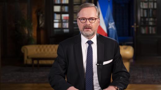 Premiér Petr Fiala během novoročního projevu