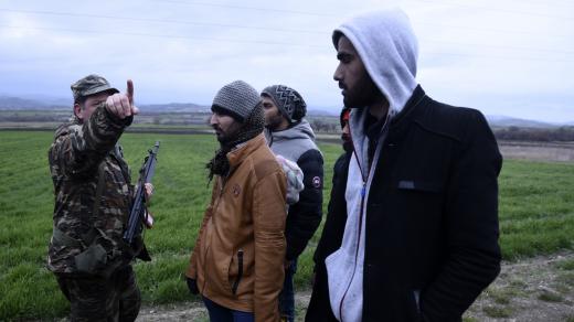 Migranti na řecko-turecké hranici