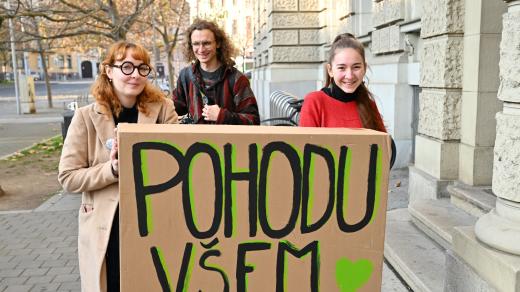 Protest studentů z hnutí Univerzity za klima