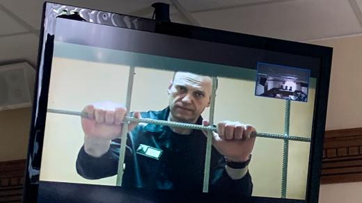 Alexej Navalnyj při soudním slyšení