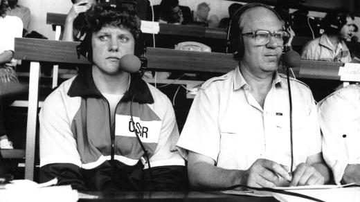 Ilustrační foto (komentování atletických závodů, 1987)
