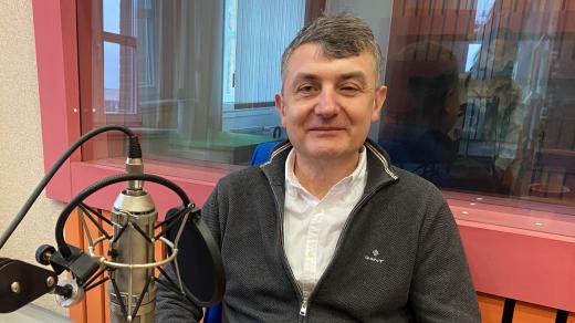 Pavel Boštík ve studiu Českého rozhlasu Hradec Králové