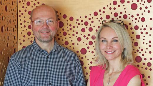 Aleš Březina a moderátorka Jitka Novotná