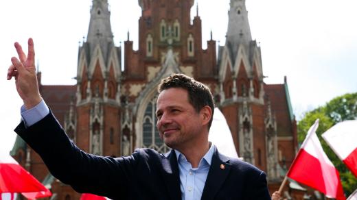 Primátor Varšavy a bývalý kandidát na prezidenta Rafał Trzaskowski v Krakově