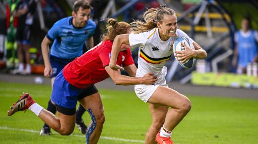 Ze zápasu Česko - Belgie, v němž  získala česká ženská reprezentace bronz na Evropských hrách v Krakově