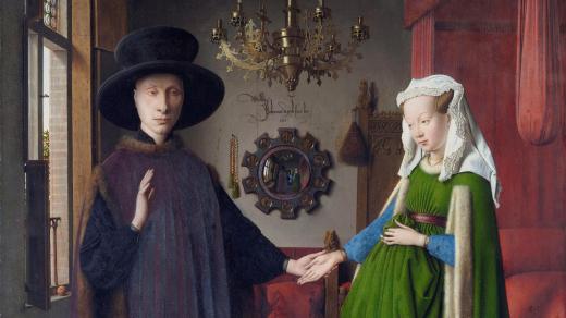 Jan van Eyck: Portrét italského obchodníka Arnolfiniho a jeho ženy