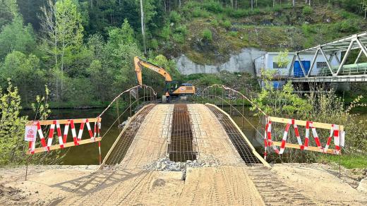 Stavba nového přivaděče surové vody z přehrady Římov, na snímku část u obce Plav