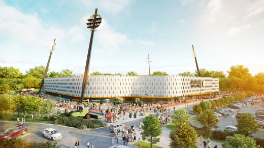 Vizualizace nového stadionu v Hradci Králové