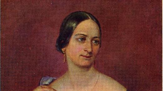 Barevná pohlednice s Boženou Němcovou