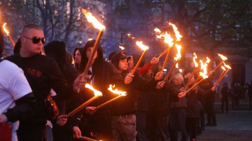 Pochod neonacistů 1. 5. 2019 Brno