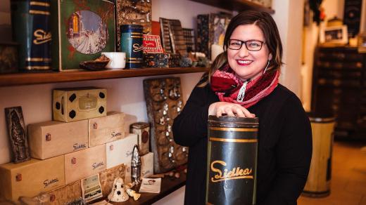 Lada Bartošová v minimuzeu čokolády v Kutné Hoře