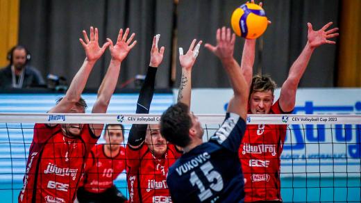 Jihostroj České Budějovice při utkání Poháru CEV