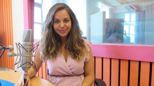 Tereza Matoušková ve studiu Českého rozhlasu Hradec Králové