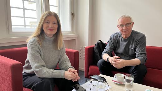 Marie Kučerová, ředitelka Filharmonie Brno a houslista Bohumír Strnad
