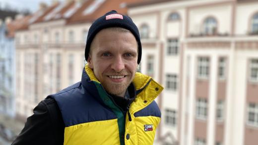 Zpěvák skupiny Nebe Petr Harazin