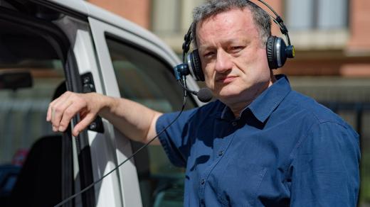 Jan Konvalinka u přenosového vozu