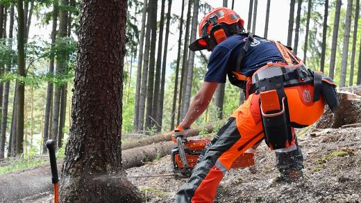 Starostka Honbic Hana Kaplanová se umí ohánět motorovou pilou