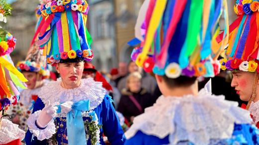 Masopustní průvod maškar z Vortové na Hlinecku