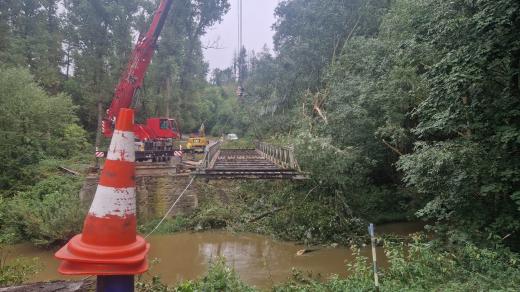 Most v Poušově u Třebíče nahradí nová konstrukce, hotovo má být za tři měsíce