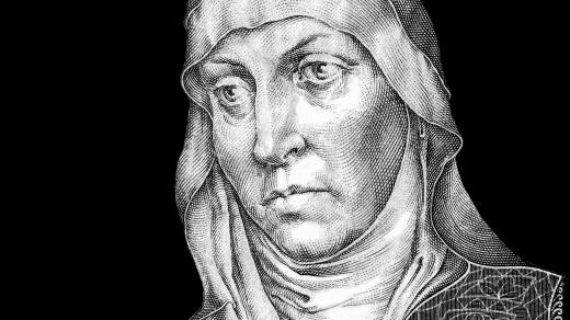 Anežka Česká, jak je vyobrazena na padesátikoruně