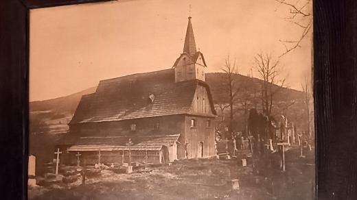 Kostel sv. Bartoloměje v Kopřivnici na dobové fotografii