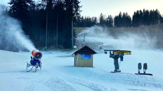 Zasněžování v Mariánských Lázních