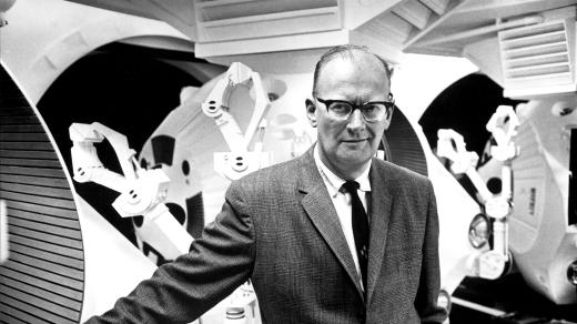 Arthur C. Clarke během natáčení filmu 2001: Vesmírná odysea (v roce 1968)