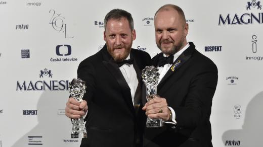 Kryštof Mucha a David Ondříček, držitelé 29. Českého lva za nejlepší celovečerní hraný film (Zátopek)
