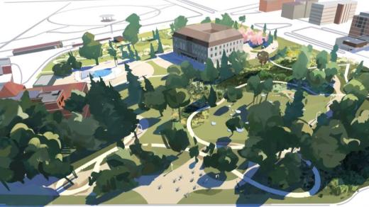 Zlín, park Svobody, vítězný návrh na revitalizaci