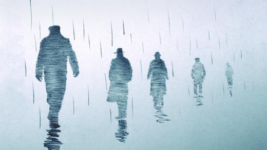 Postavy v dešti, grafika (ilustrační foto)