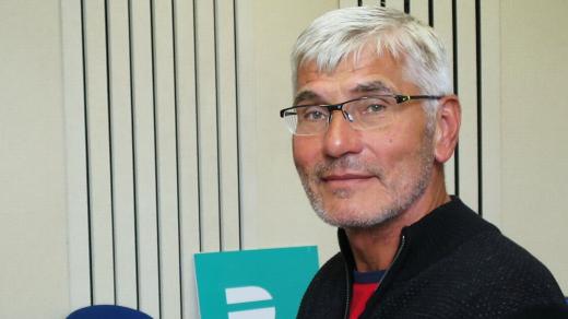 Jiří Beran ve studiu Českého rozhlasu Hradec Králové