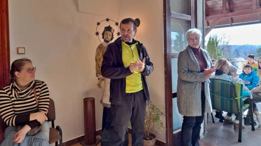 Vojtěch Vlček na setkání na faře