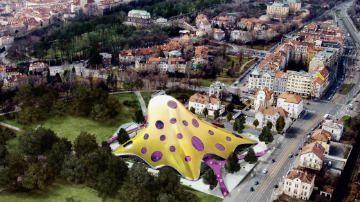 Vizualizace návrhu Národní knihovny pro Prahu od Jana Kaplického