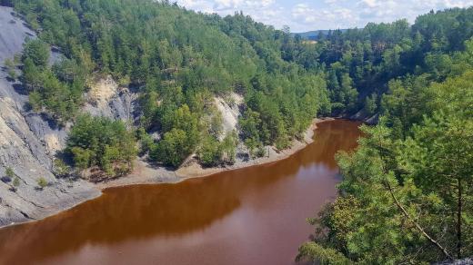 Hromnické jezírko, někdy také kvůli svému zbarvení nazývané Červené, je přírodní památkou
