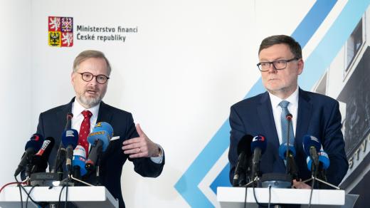 Předseda vlády Petr Fiala a ministr financí Zbyněk Stanjura